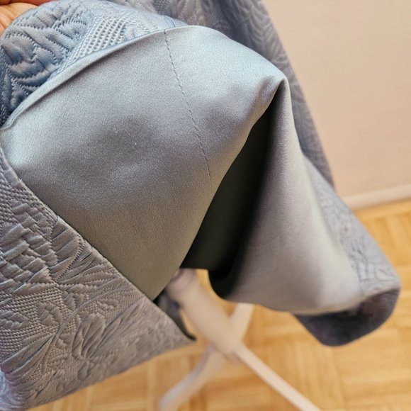 Wonderful MONIQUE LHUILLIER Light Blue Silk Brocade Beaded Formal Dress 4 XS S - Picture 14 of 14